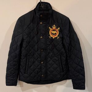 Polo by Ralph Lauren Black Quilted Military Jacket